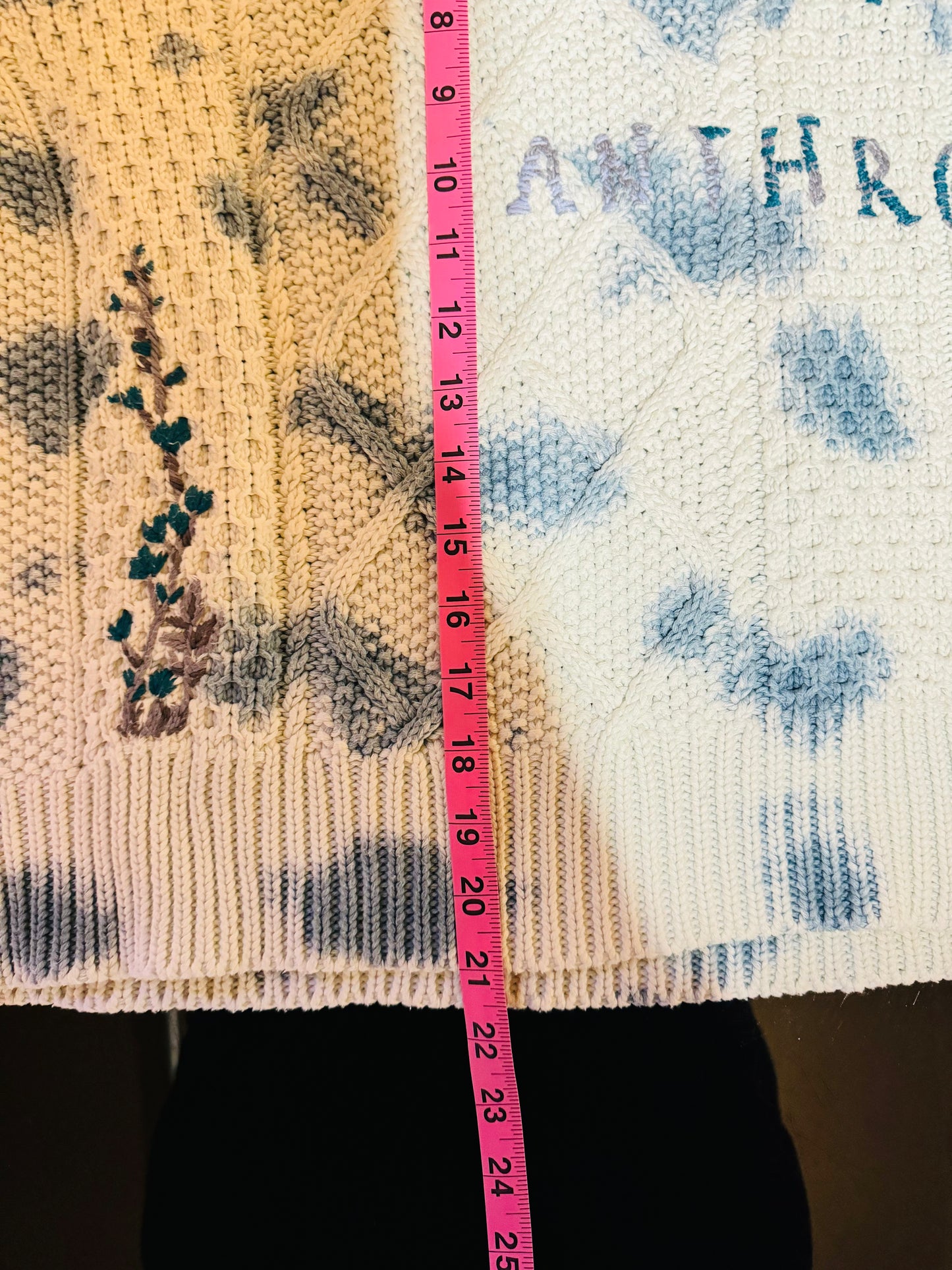 Anthropologie Pilcro the Letterpress Tie Dye Chunky Knit Sweater Teal/Cream - S