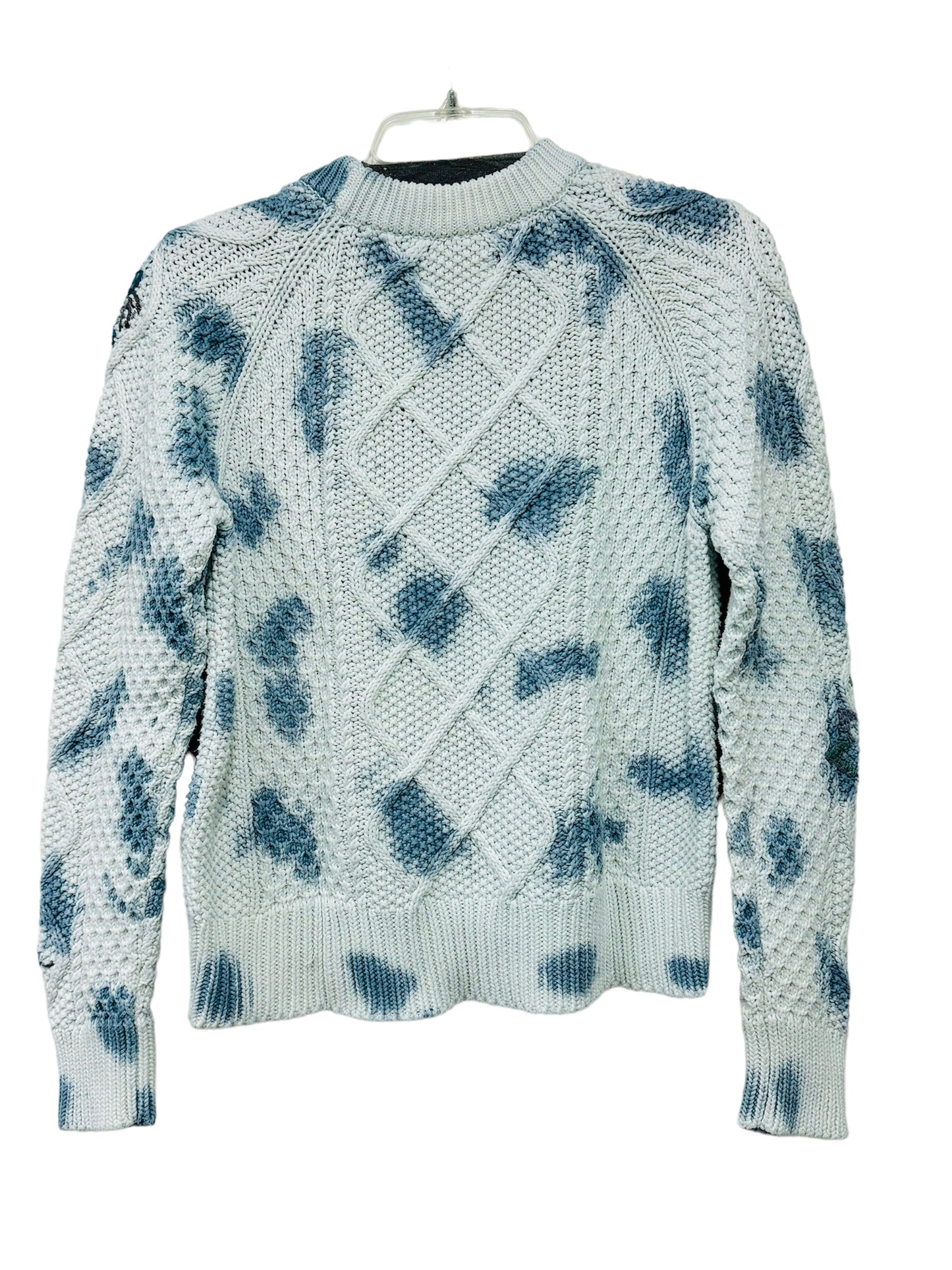 Anthropologie Pilcro the Letterpress Tie Dye Chunky Knit Sweater Teal/Cream - S