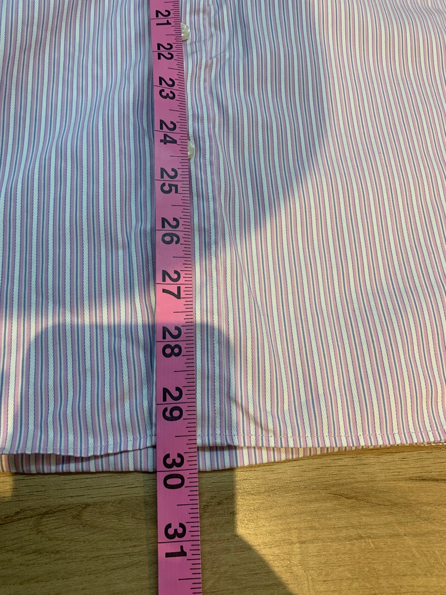 Thomas Slim Fit Traveller Dress Shirt Pink - Size 16.5/42cm