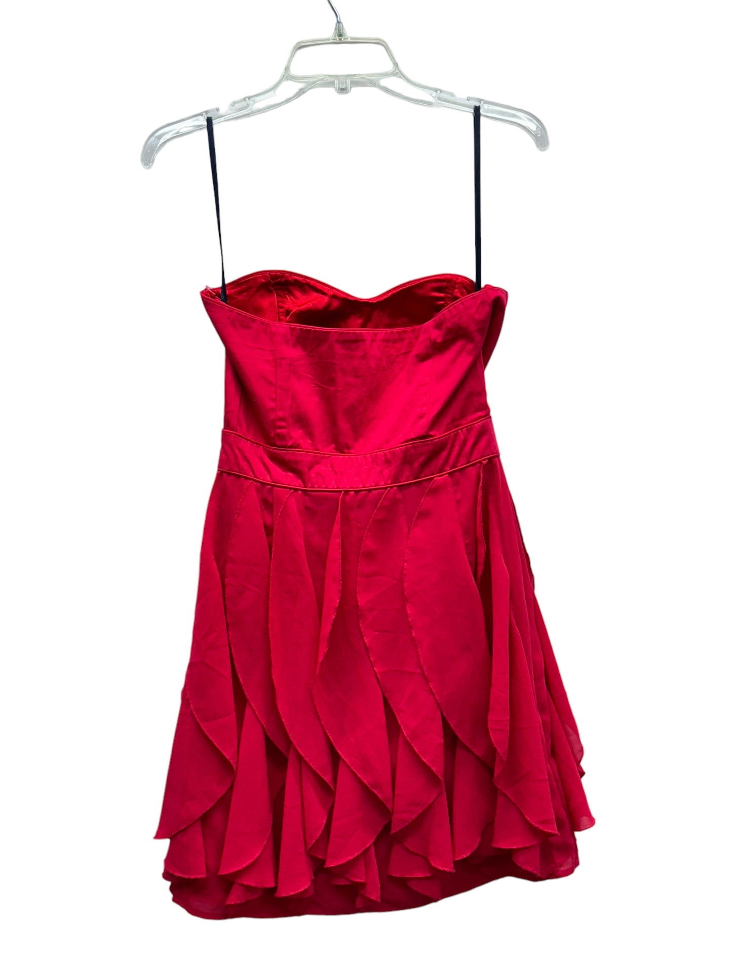 French Connection Women's Mini Dress Candice Cotton Ruffle Pink - Size 6 (US)