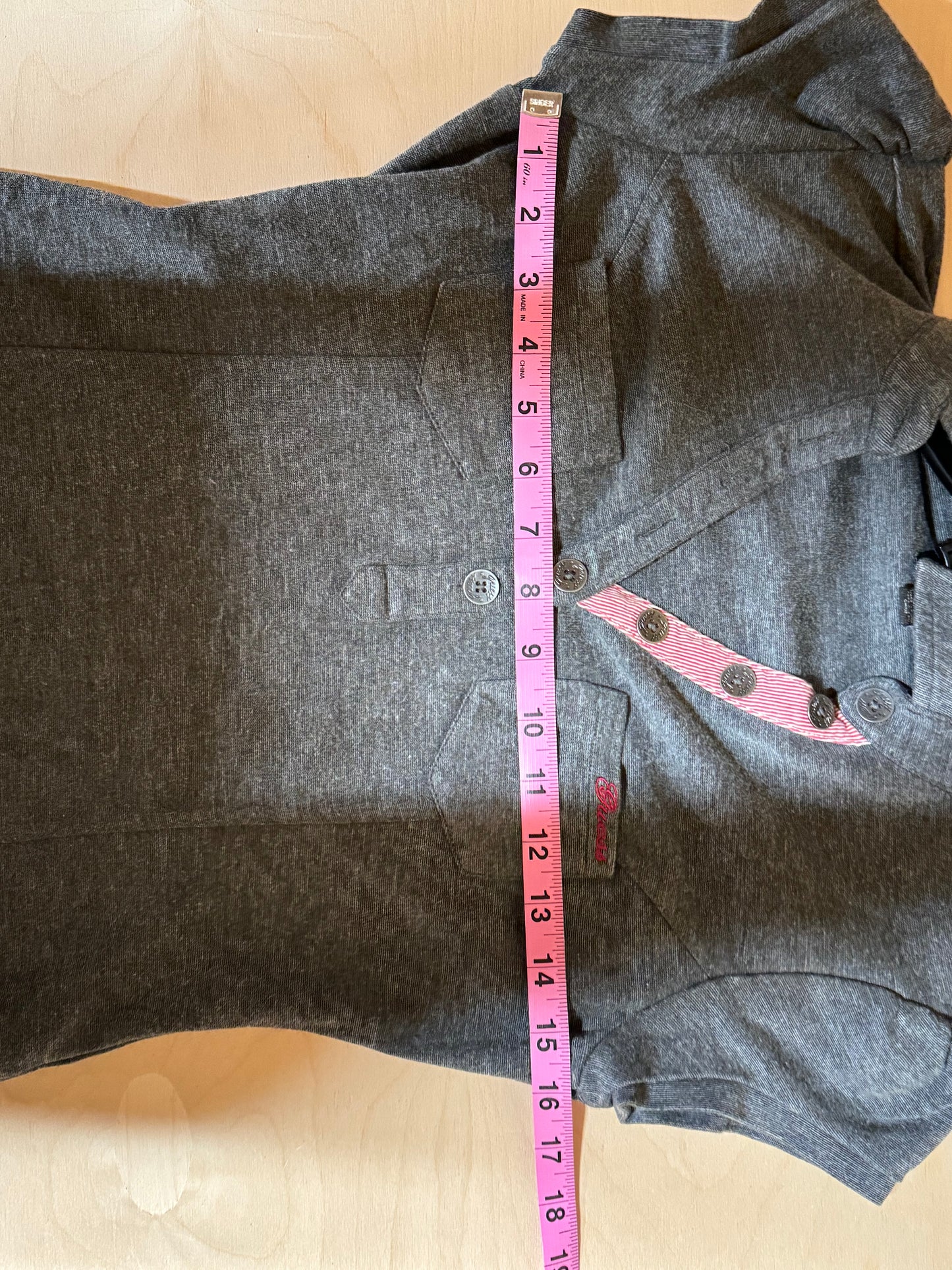 Guess Y2K Women's Midi Dress with Collar & Front Pocket Grey - Size Small