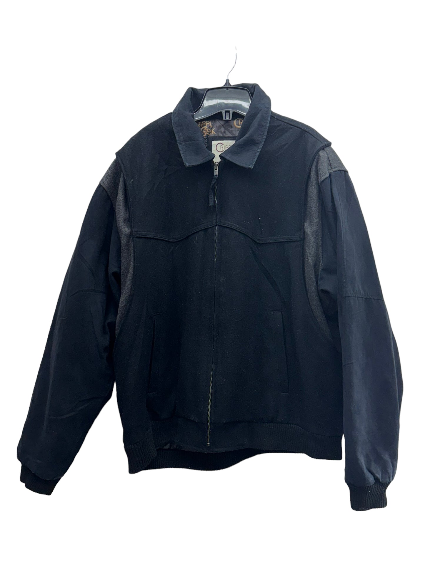 Cripple Creek Men's Bomber Zipper Jacket Black - Size XL