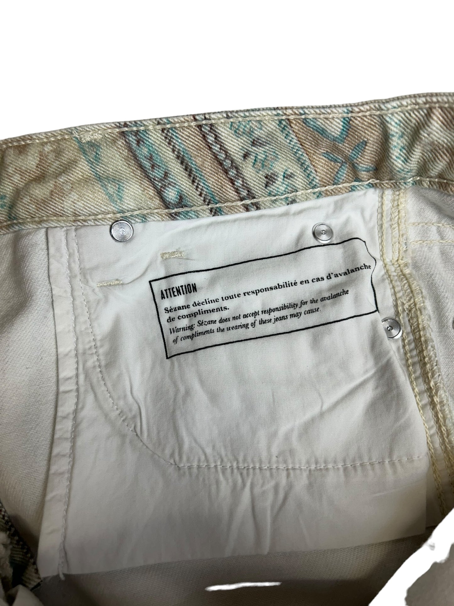 Sézane Skinny Women's Jeans Patterned Multi-Color - Size 25