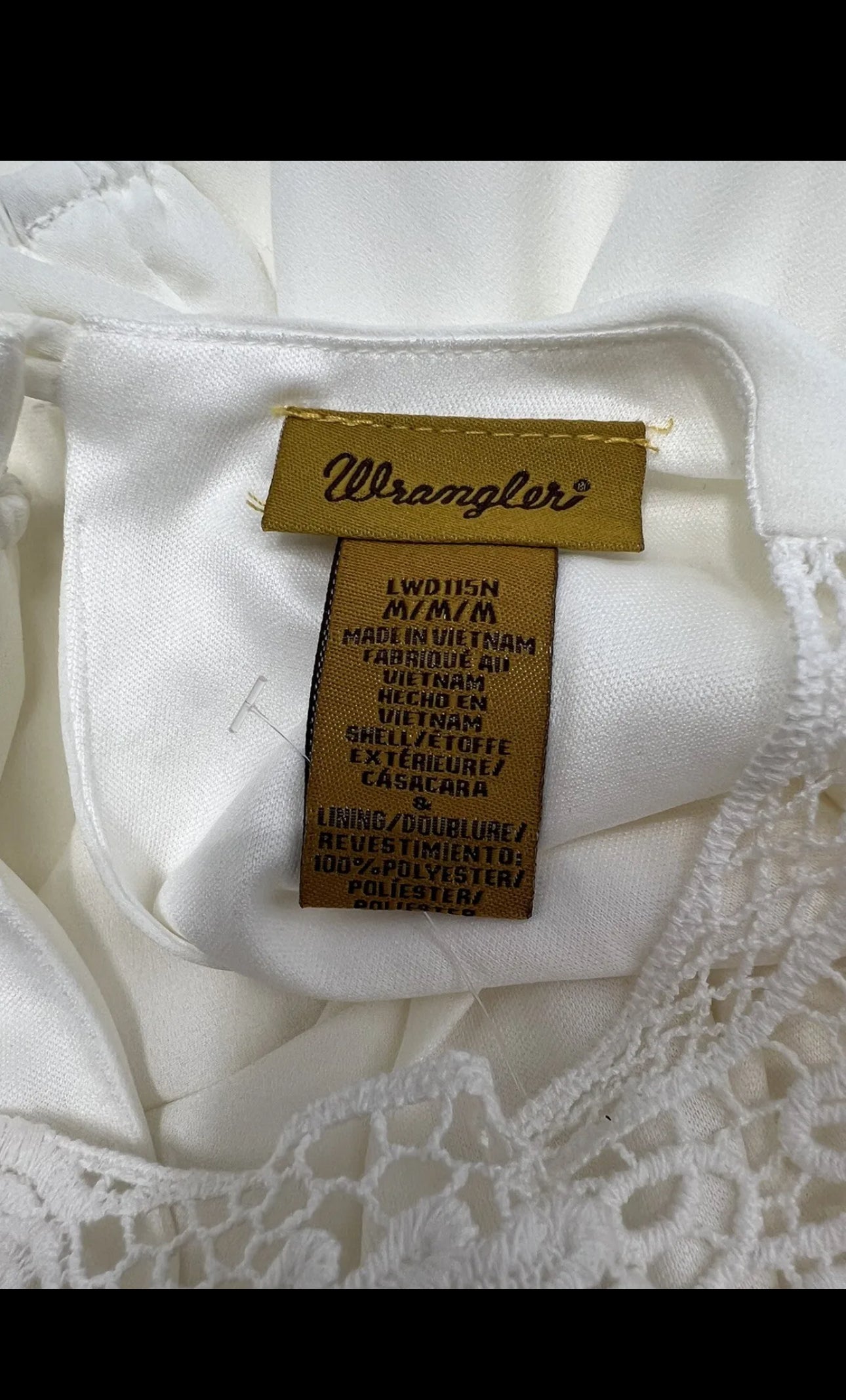 Wrangler Women's Long Sleeve Western Dress Cowboy Ivory - Size M