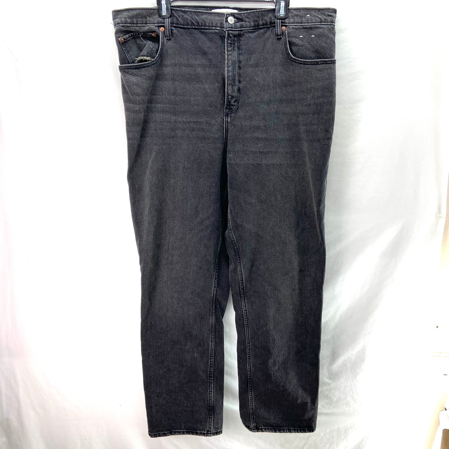 Abercrombie & Fitch 90s Women's Straight Leg Denim Jeans Black - Size 34/18R
