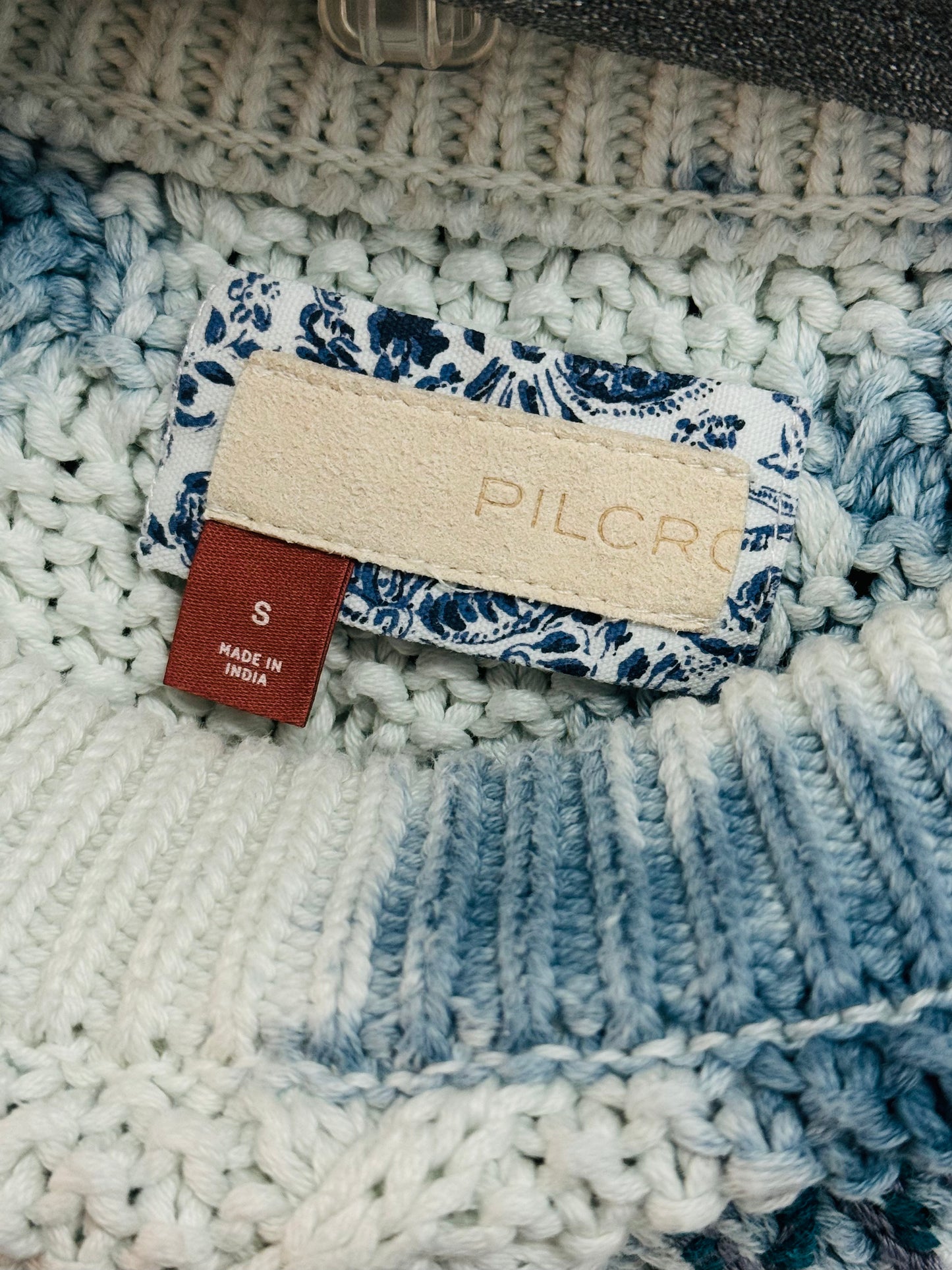 Anthropologie Pilcro the Letterpress Tie Dye Chunky Knit Sweater Teal/Cream - S