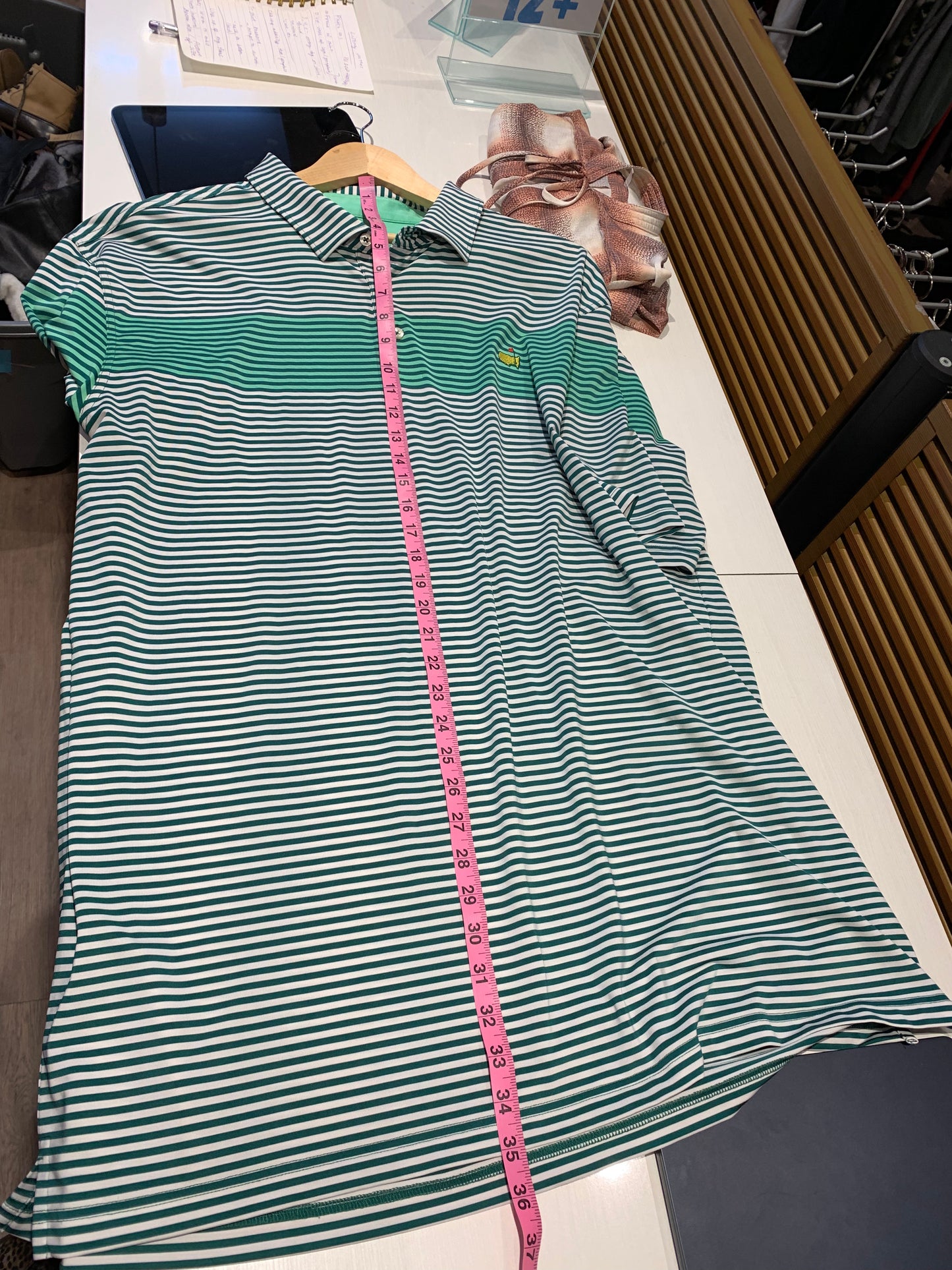 Masters Tech Golf Polo Shirt Green Stripes - Men's Size XXL