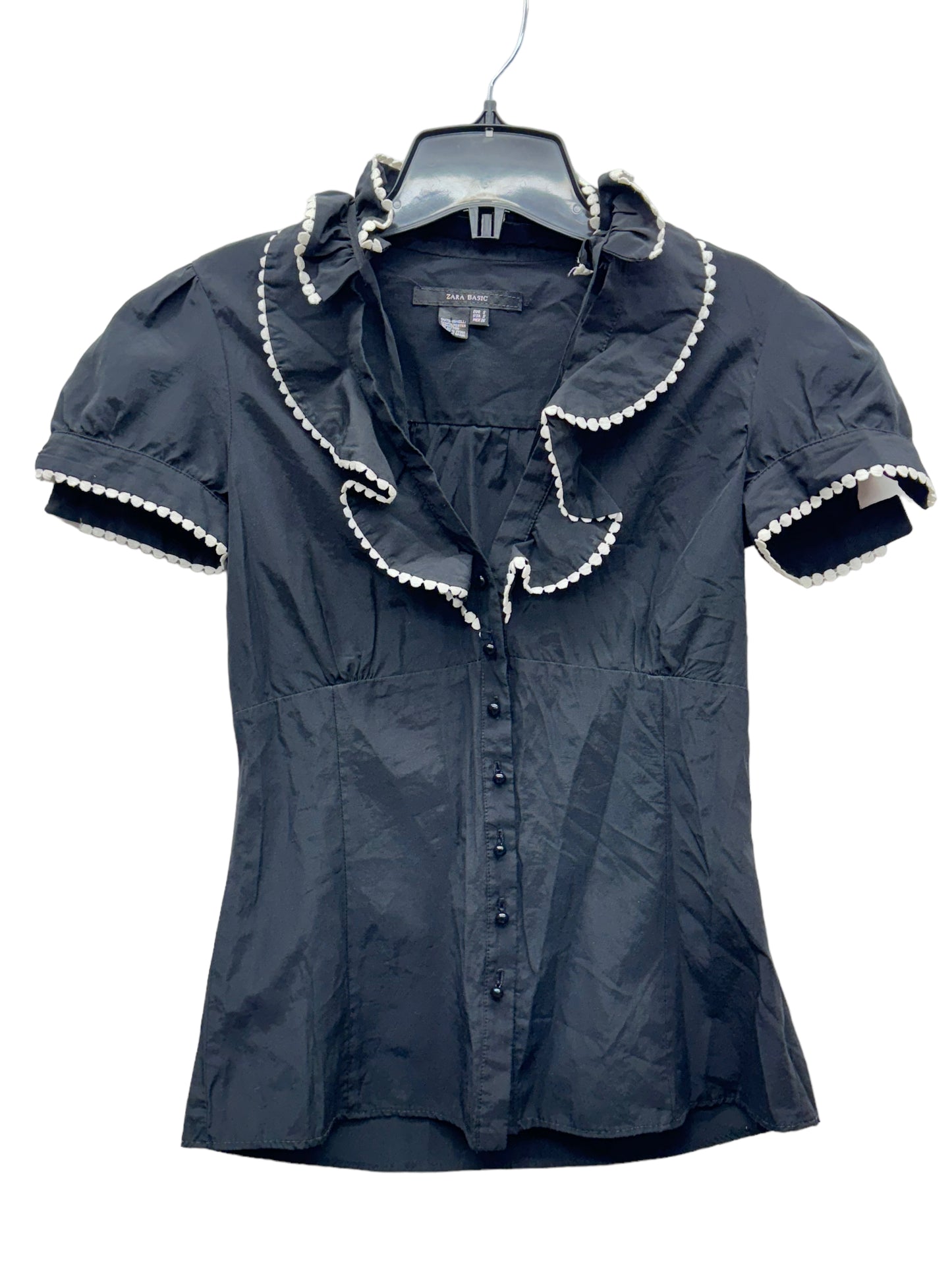Zara Basic Women's Shirt Top Black - Size Small