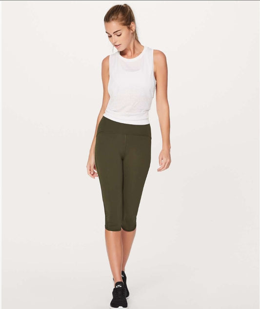 Lululemon Train Times Women's Crop Pants 17" Olive - Size 4