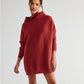 Free People Tunic Oversized Women's Sweater Burgundy - Size XS