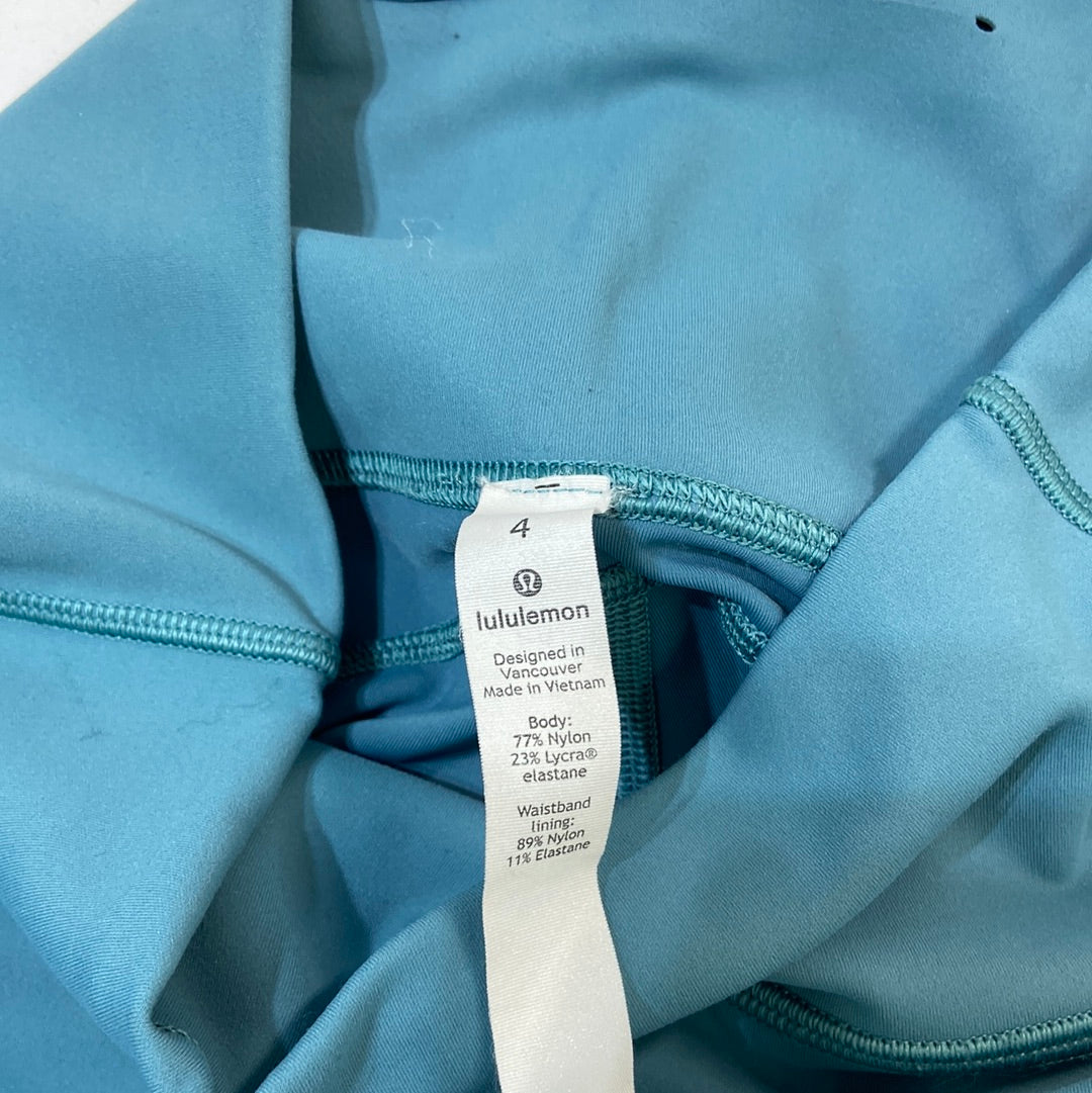 Lululemon In Movement Crop Pants Everlux Women's 19" Blue - Size 4