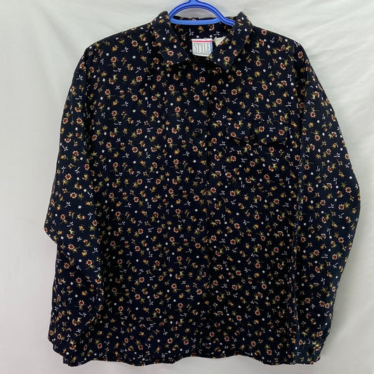 Styles Guides Women's Floral Button Up Shirt - XL