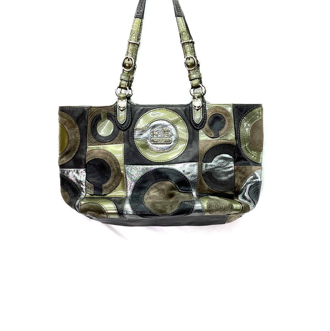 Coach Mia Inlaid C Gray Tote Handbag