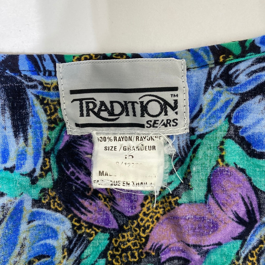 Vintage Tradition Sears Floral Maxi Dress - Size 10