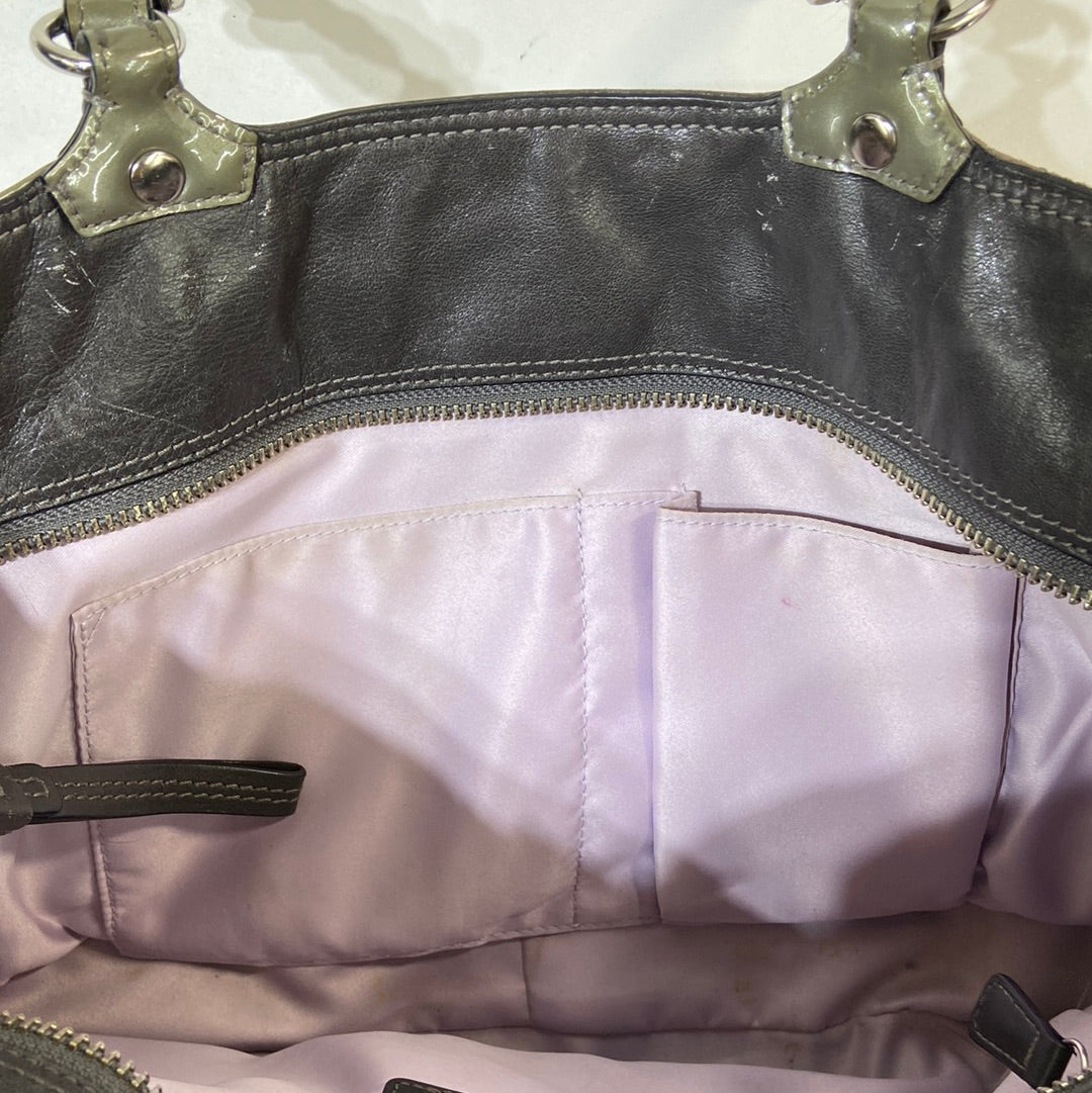 Coach Mia Inlaid C Gray Tote Handbag