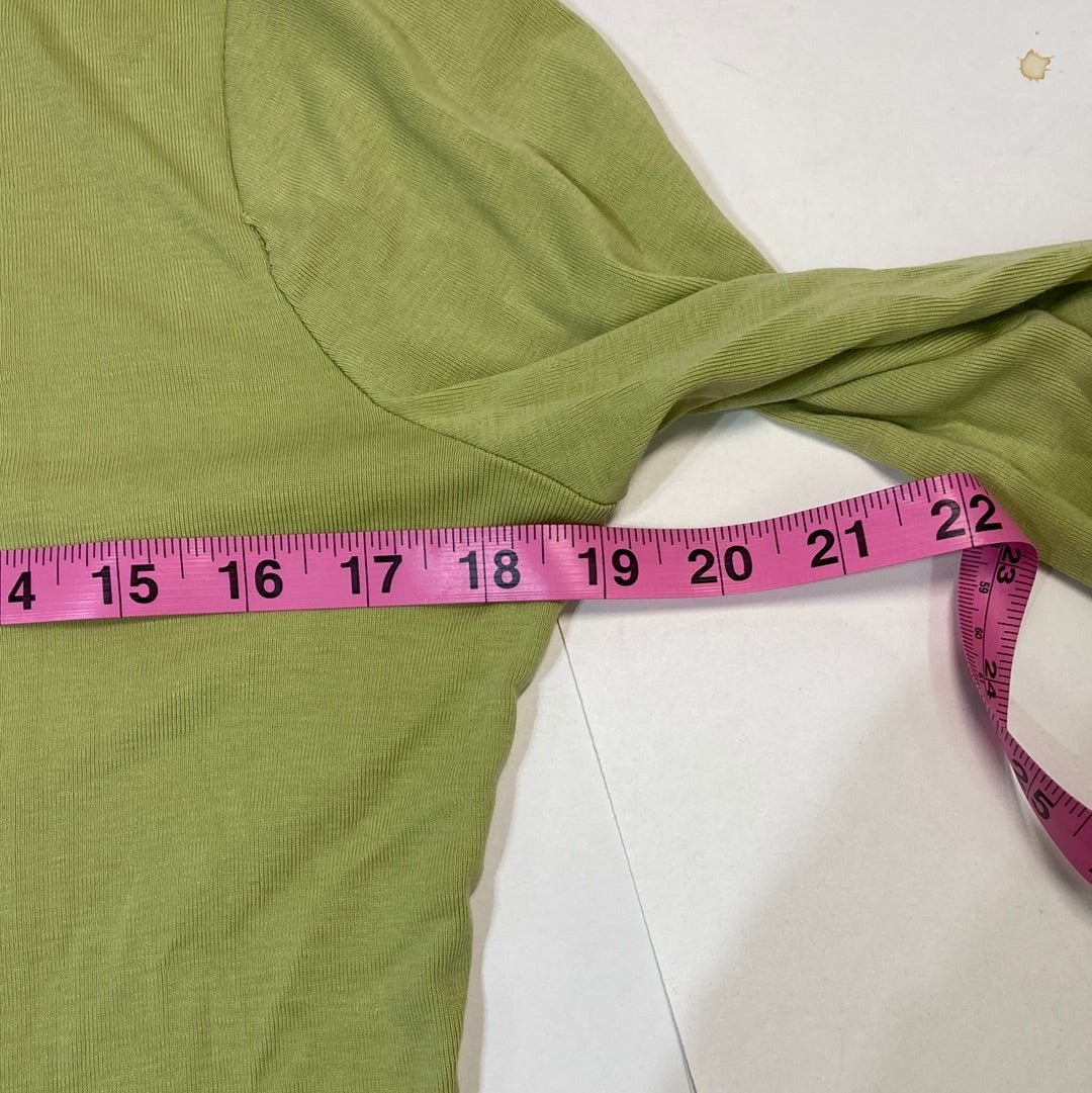 Vintage Talbots Women's Three-Quarter Sleeve Top Green - Size S