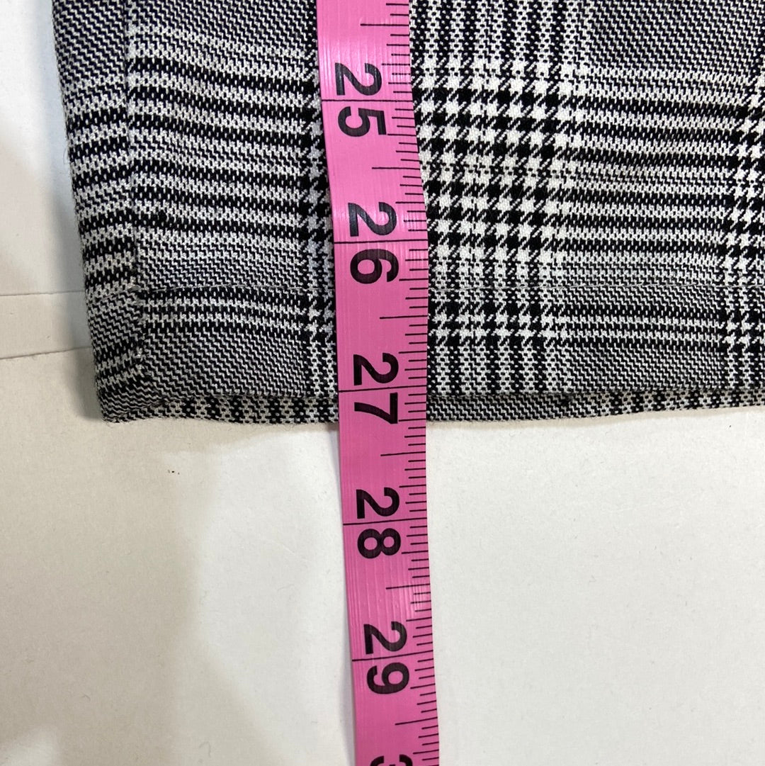 Bershka Men's Plaid Skinny Cropped Trousers Grey - Size 31