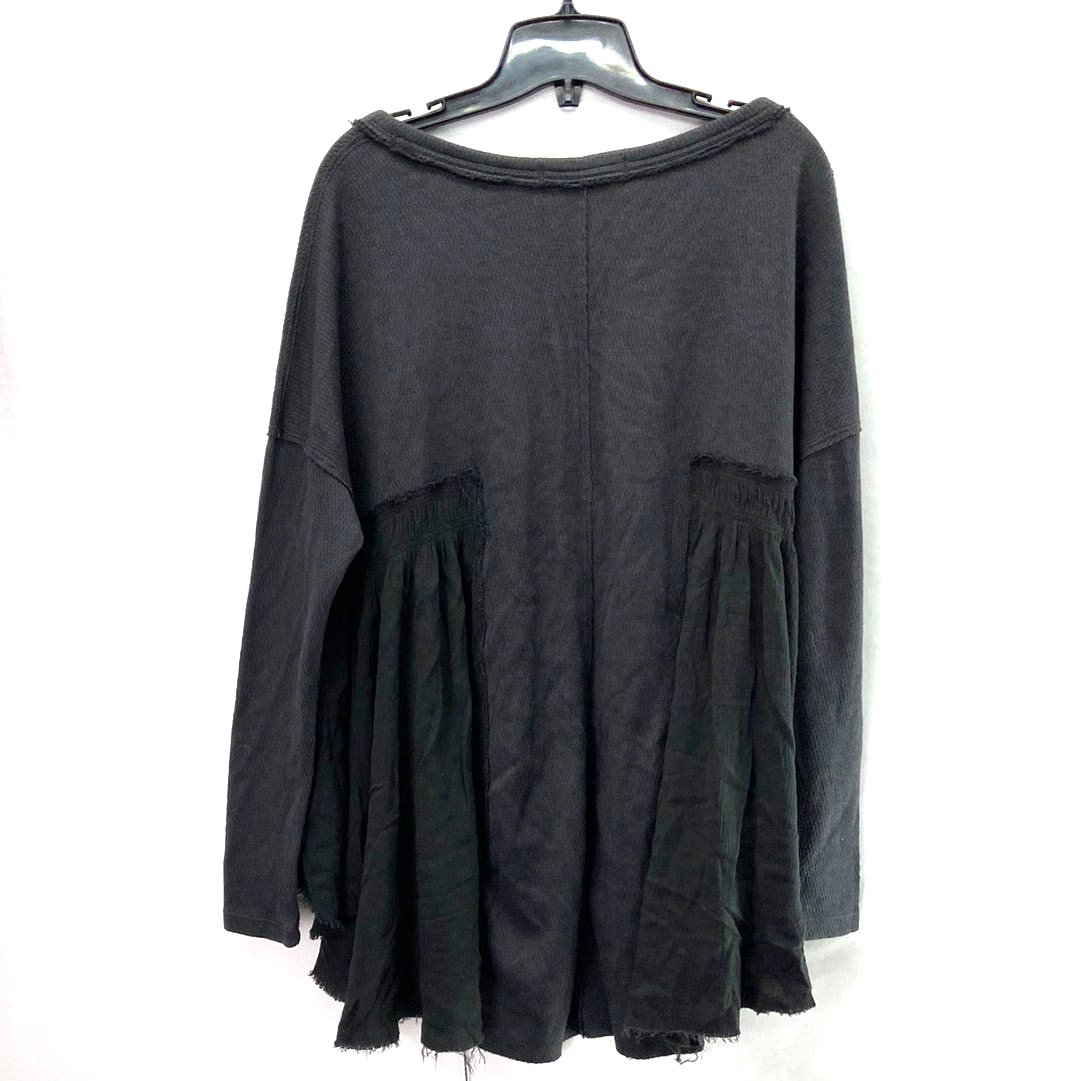 We The Free Women's Cut and Sew Top Black - Size Small