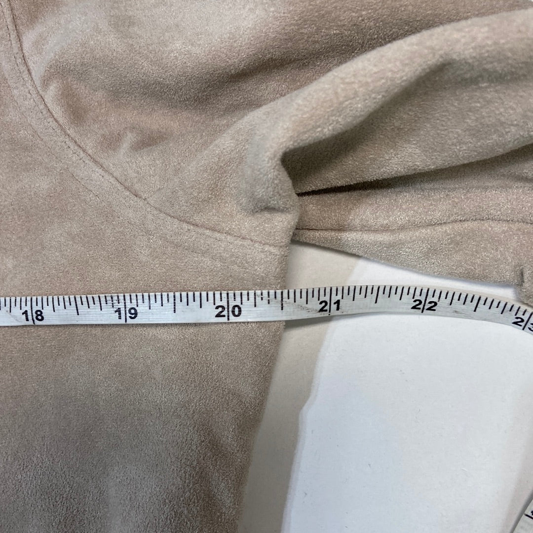 Calvin Klein Women's Suede Zip Up Jacket Tan - Small