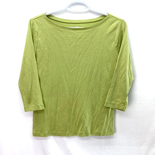 Vintage Talbots Women's Three-Quarter Sleeve Top Green - Size S