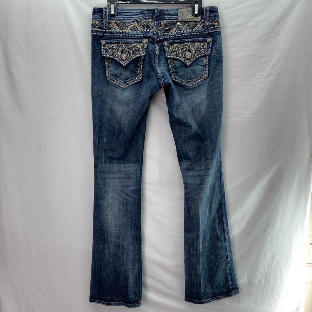 Grace in LA Women's Low Rise Bootcut Denim Jeans - Size 29