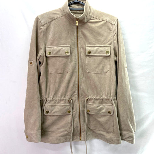 Calvin Klein Women's Suede Zip Up Jacket Tan - Small