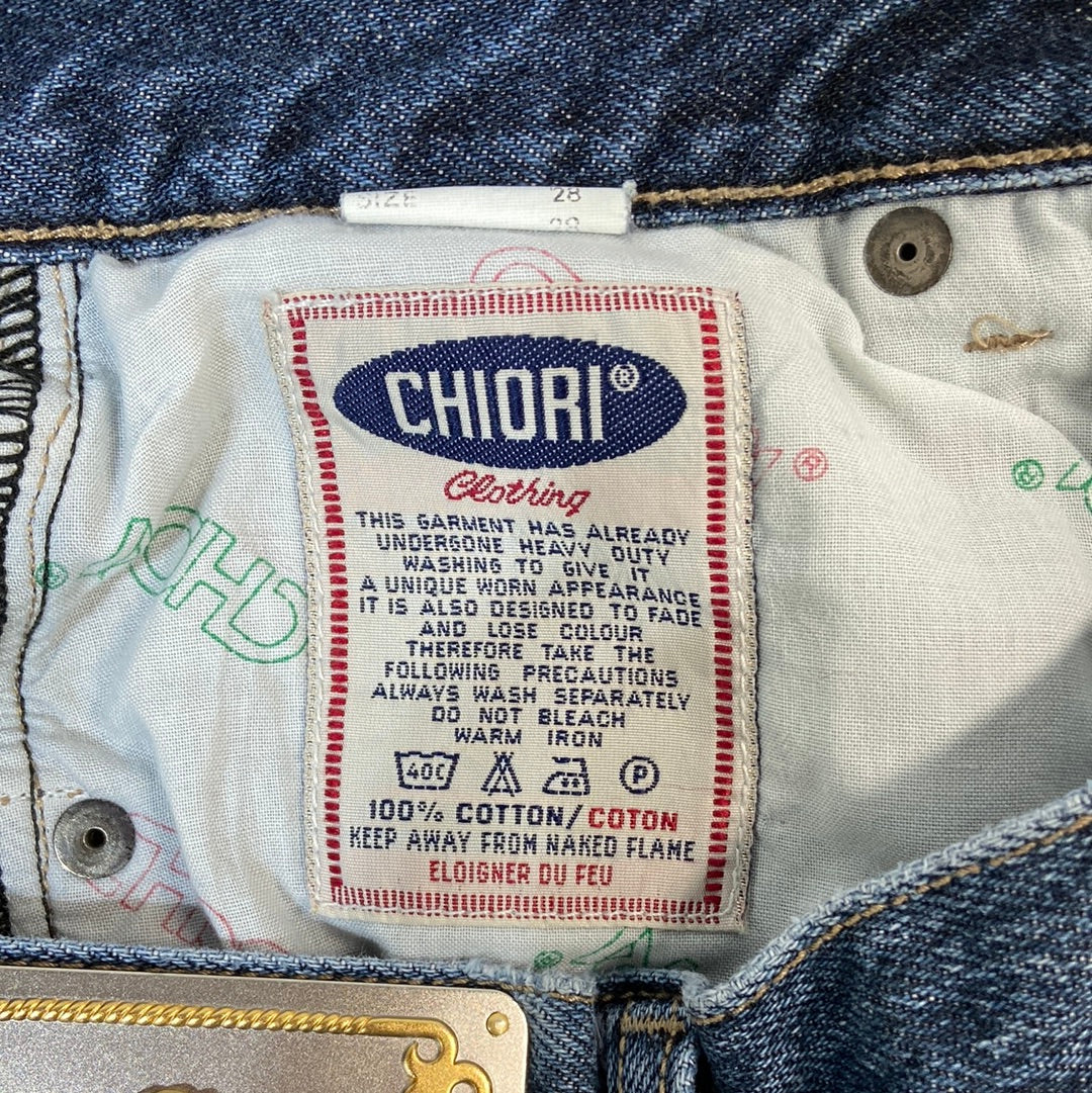 Vintage Chiori Women's High Waisted Denim Shorts - Size 28