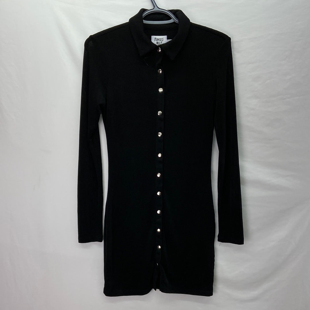 Princess Polly Elody Long Sleeve Women's Mini Dress Black - Size 6