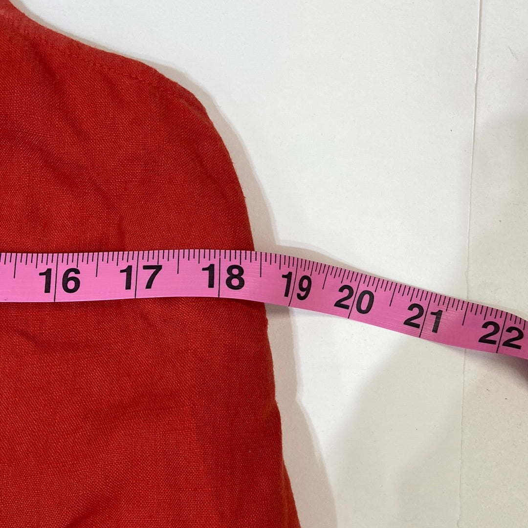 Banana Republic Women's Linen Maxi Dress Red/Orange - Size 8