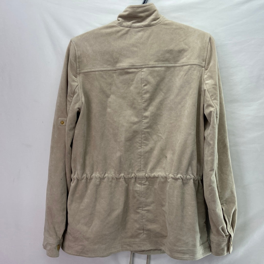 Calvin Klein Women's Suede Zip Up Jacket Tan - Small