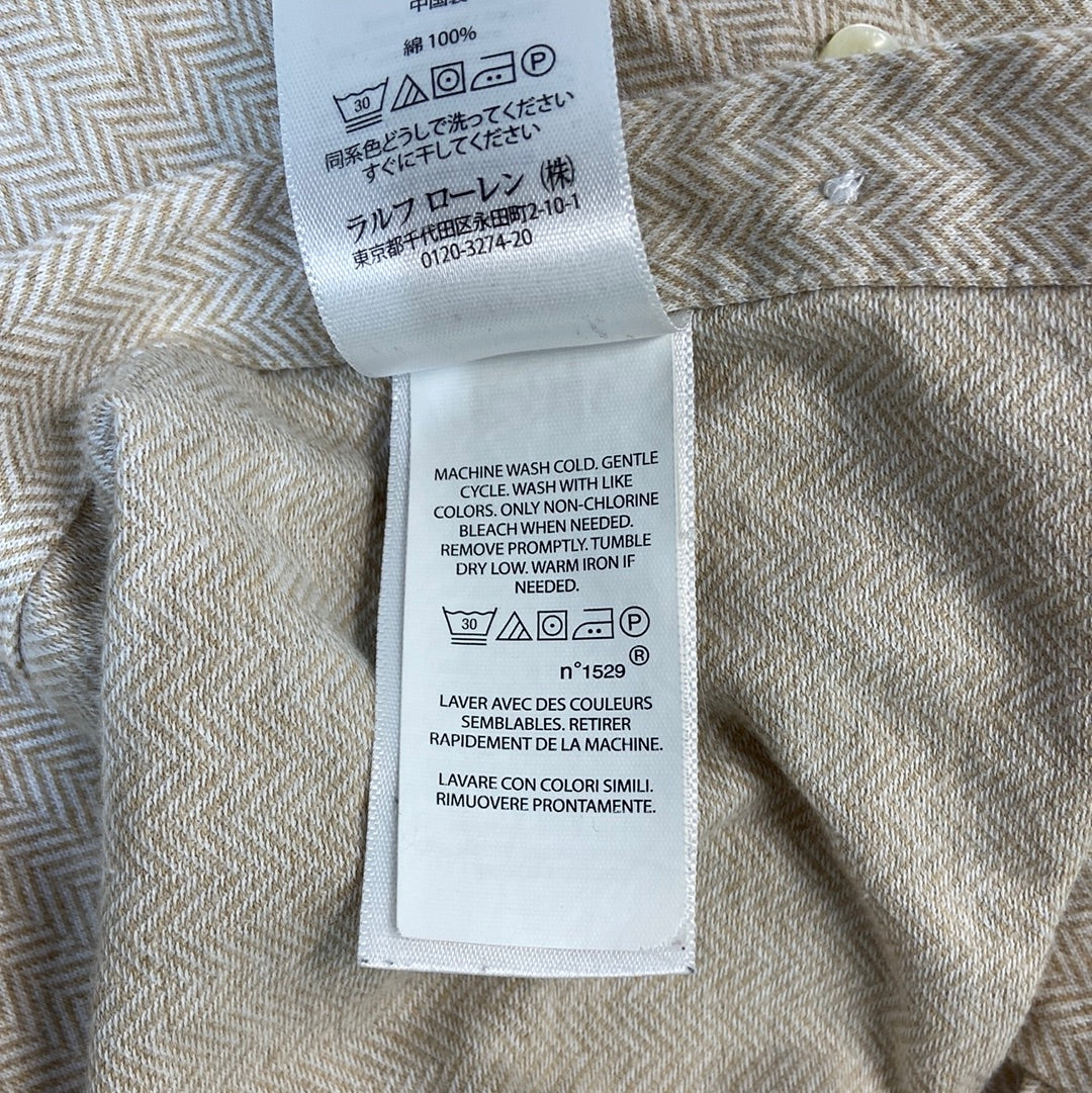 Polo Ralph Lauren Men's Button Up Long Sleeve Shirt Brown - Size XL