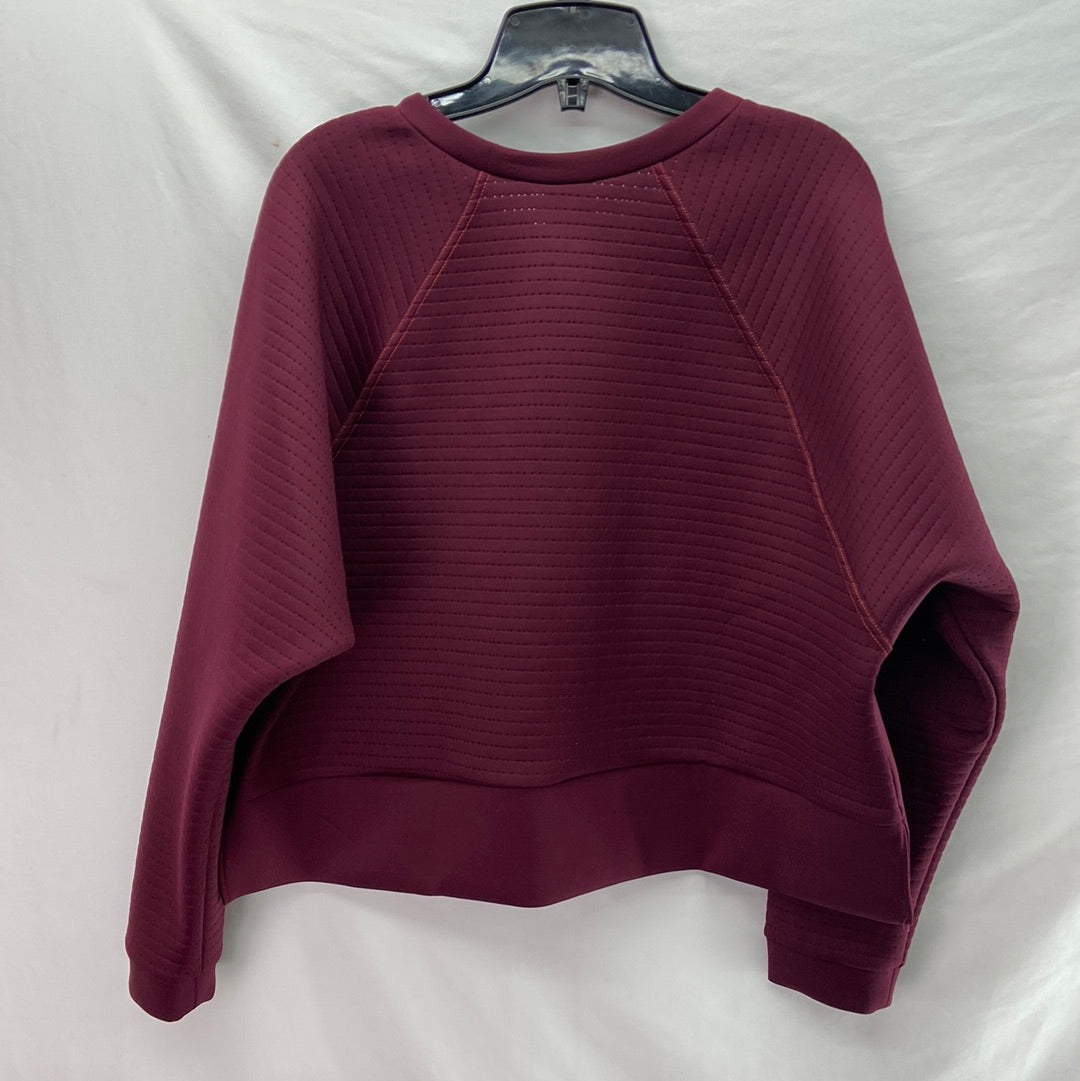Nike Center Swoosh Boxy Polyester Women's Crewneck Top Burgundy - Size L