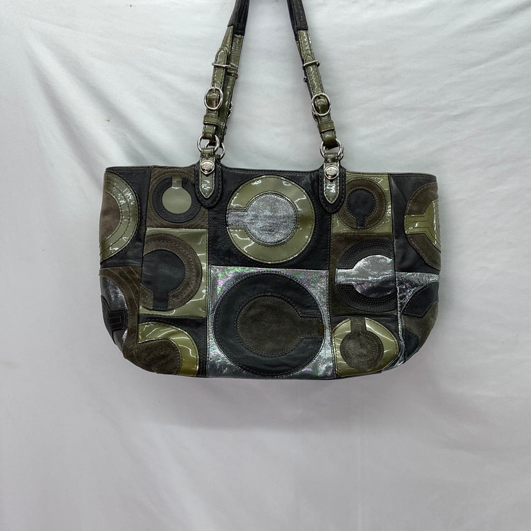Coach Mia Inlaid C Gray Tote Handbag