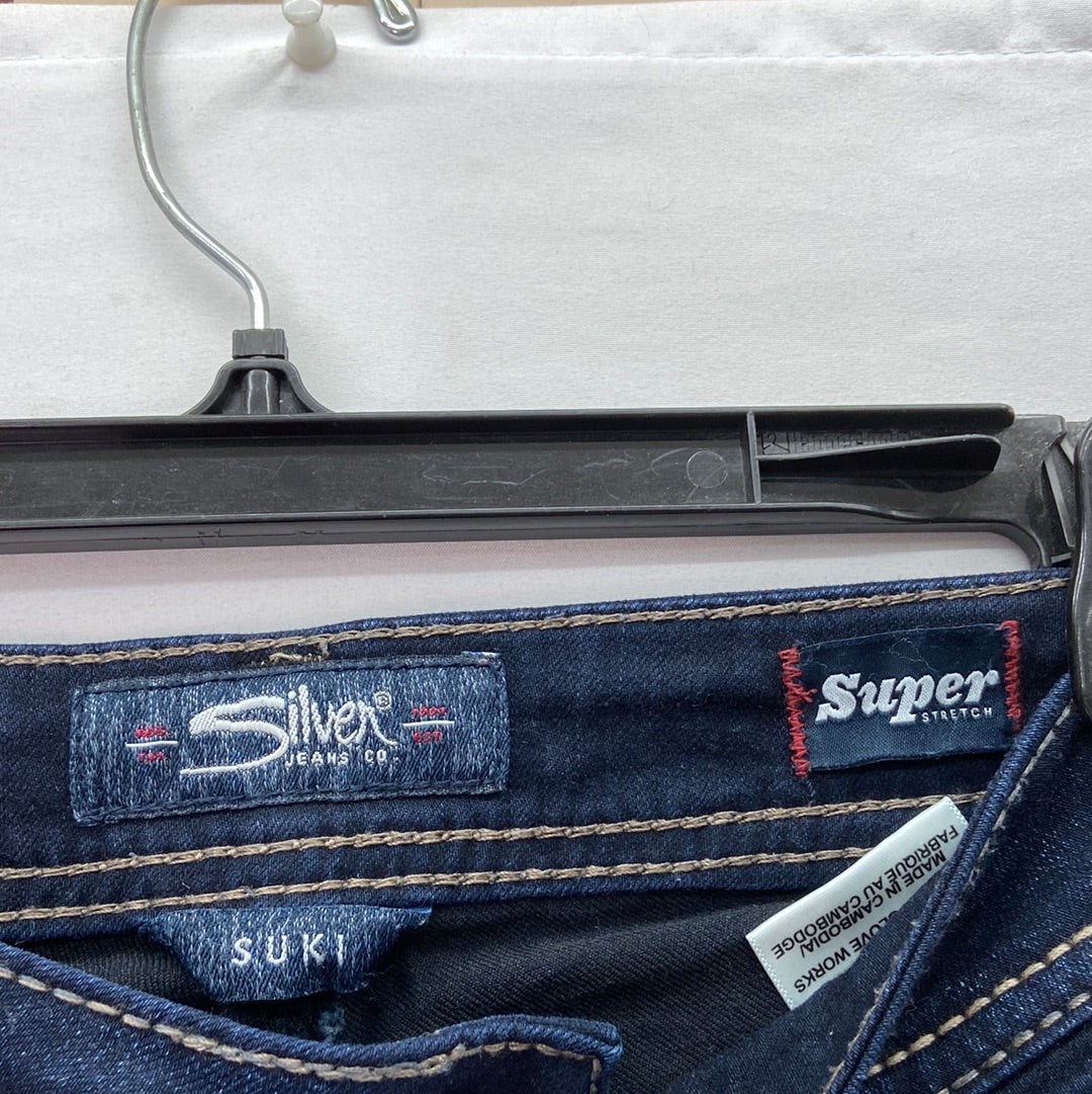 Silver Jeans Suki High Straight Denim Jeans Dark Washed - 27 x 34