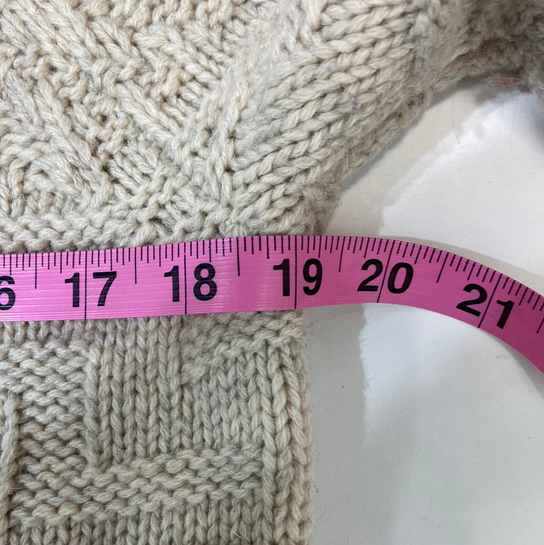 TNA Women's Lambs Wool Zip Up Knit Sweater Beige - Size XXS
