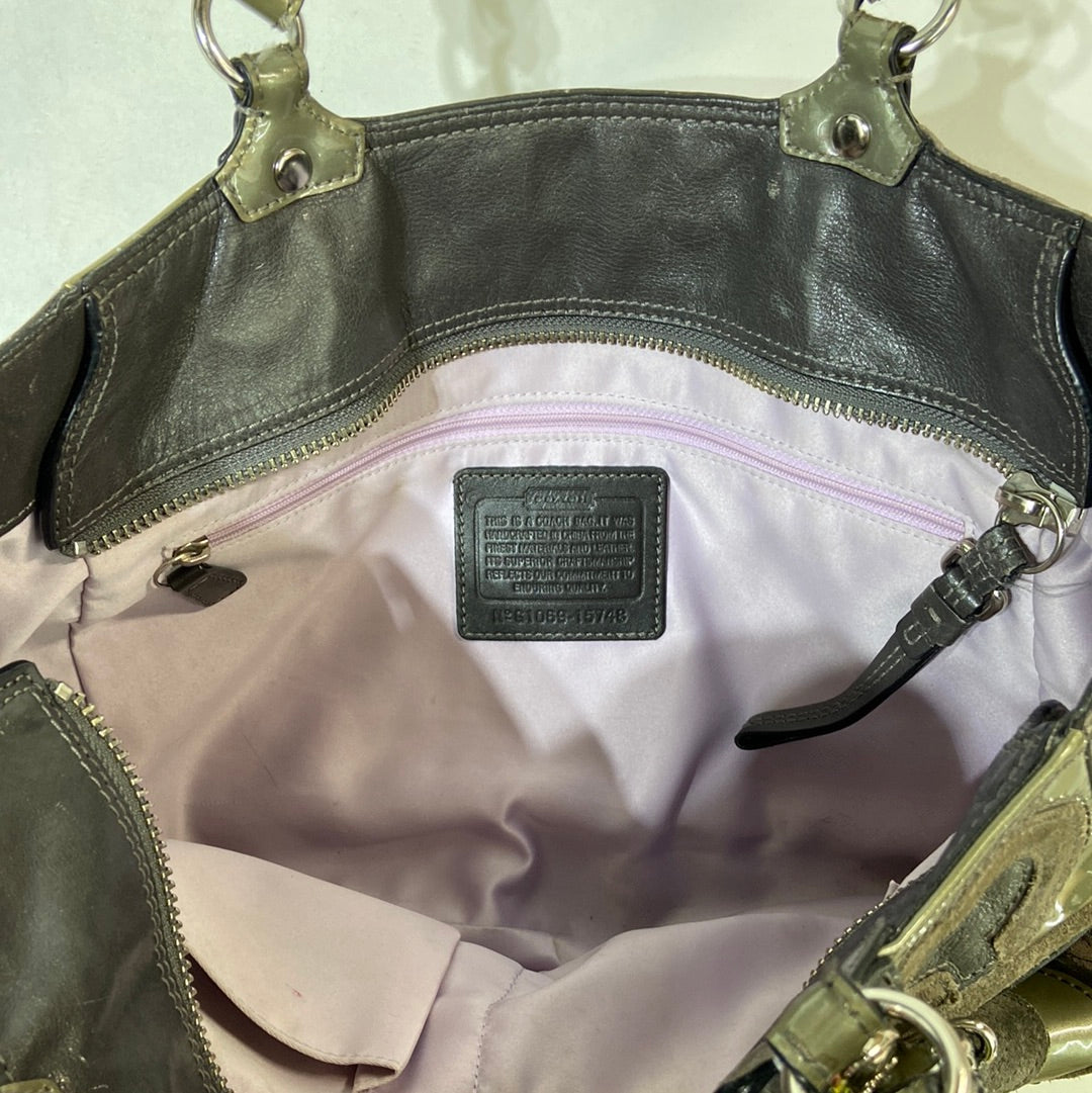 Coach Mia Inlaid C Gray Tote Handbag