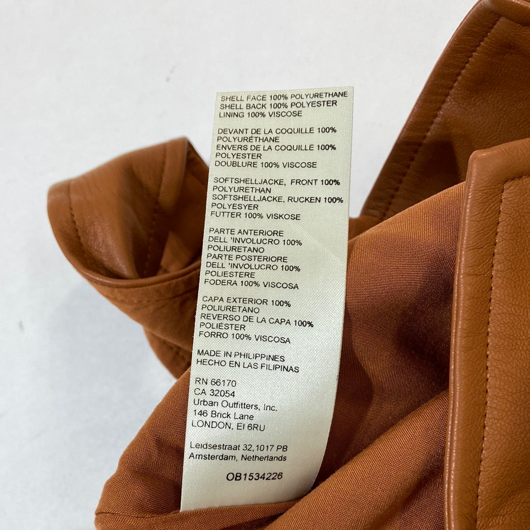 Maeve by Anthropologie Faux Leather Top Brown - Size 8
