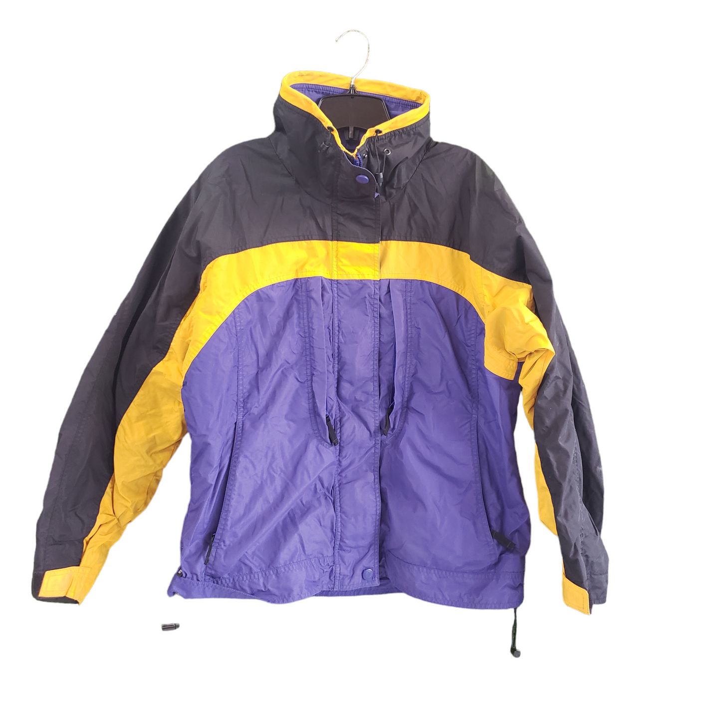 Columbia Vintage Windbreaker Women's Jacket Purple/Black/Yellow - Size Medium