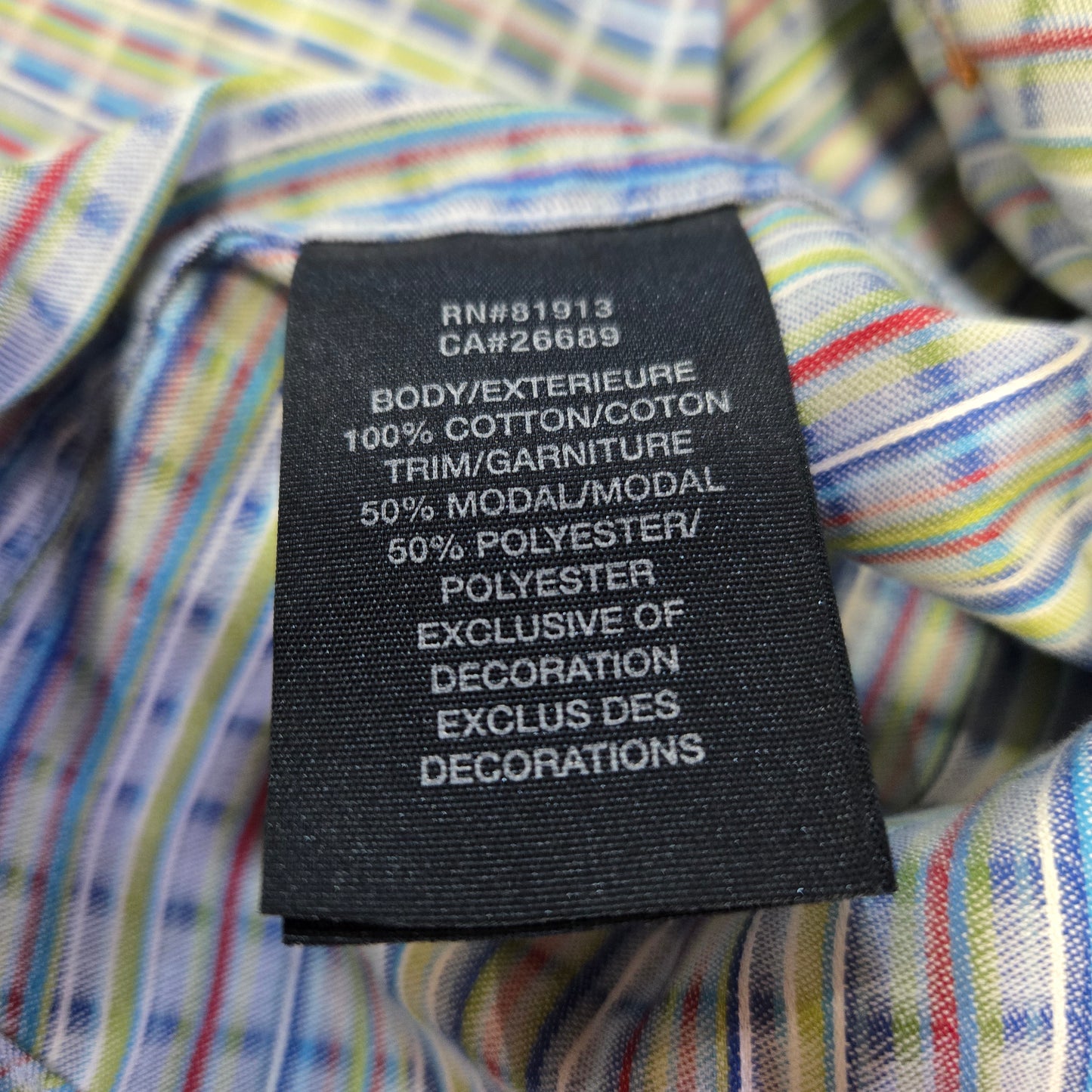 Robert Graham Long Sleeve Multicolor Men's Dress Shirt - Size X-Large