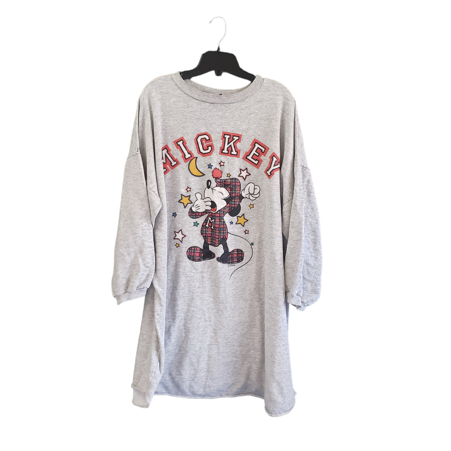 Vintage Disney Micky Mouse Women's Night Gown Light Grey - Size XL