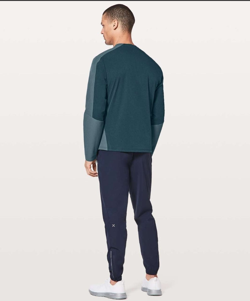 Lululemon Warp Lite Men's Long Sleeve Crew Iron Blue/Night Diver - Size XL