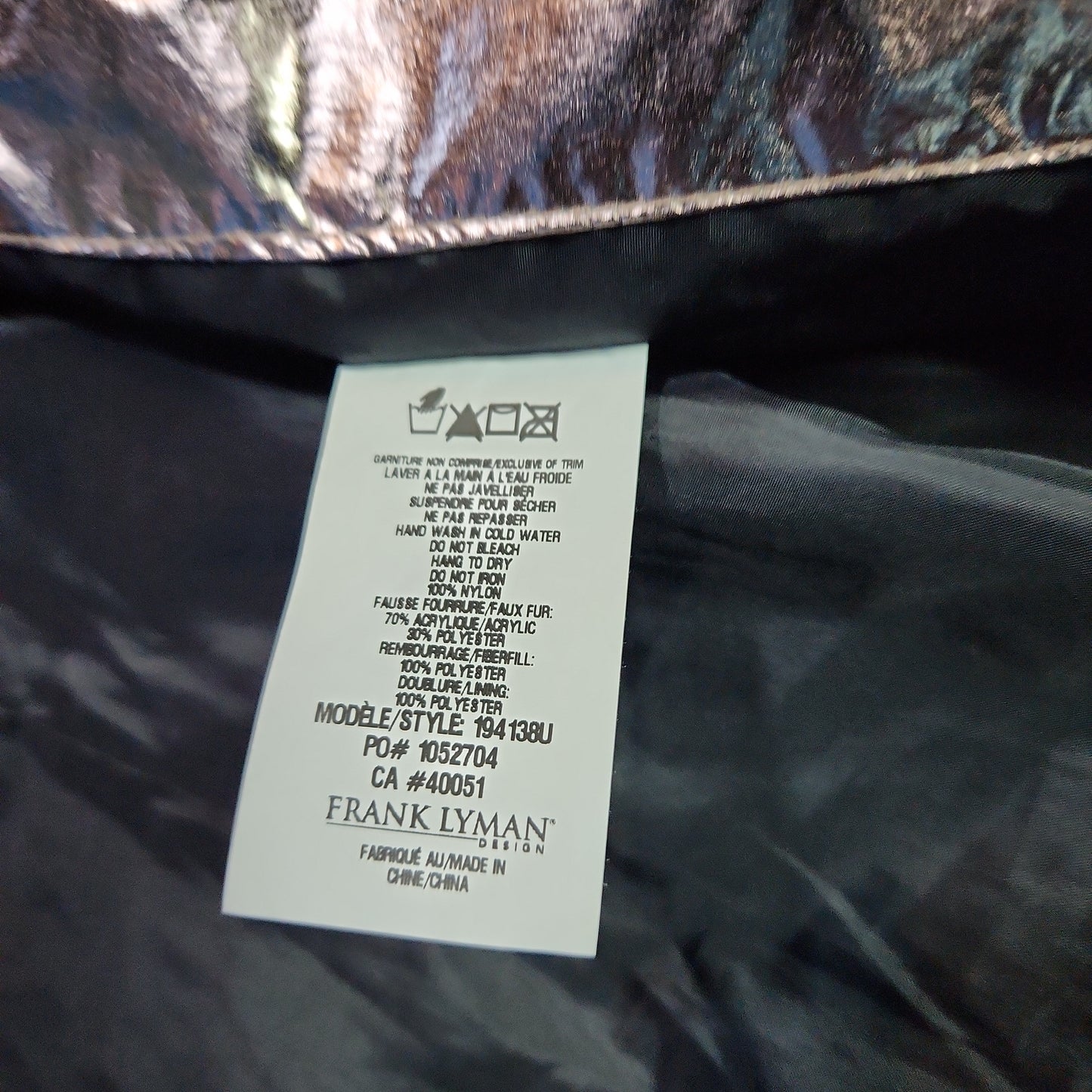 Frank Lymen Design Puffer Jacket Silver - Medium