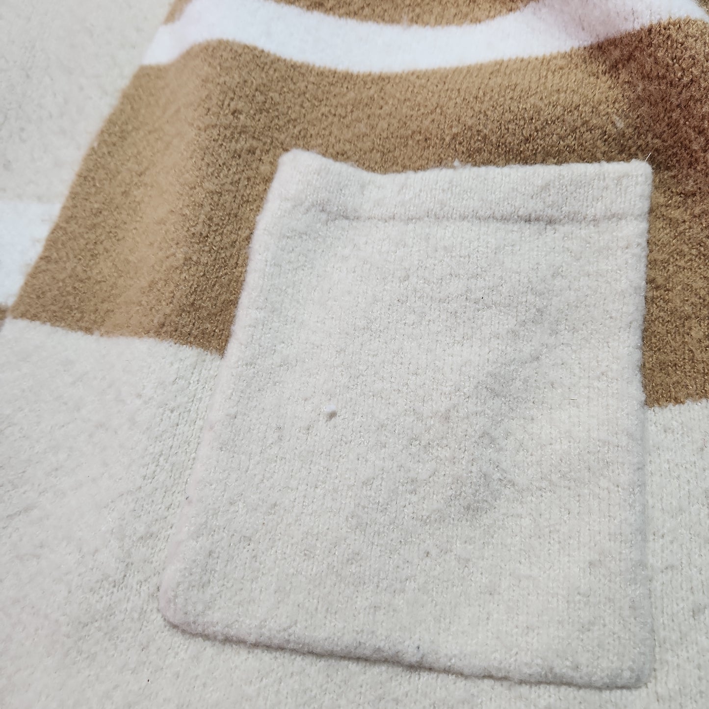 Dress Forum Oversized Hooded Cardigan Cream/Brown - One size