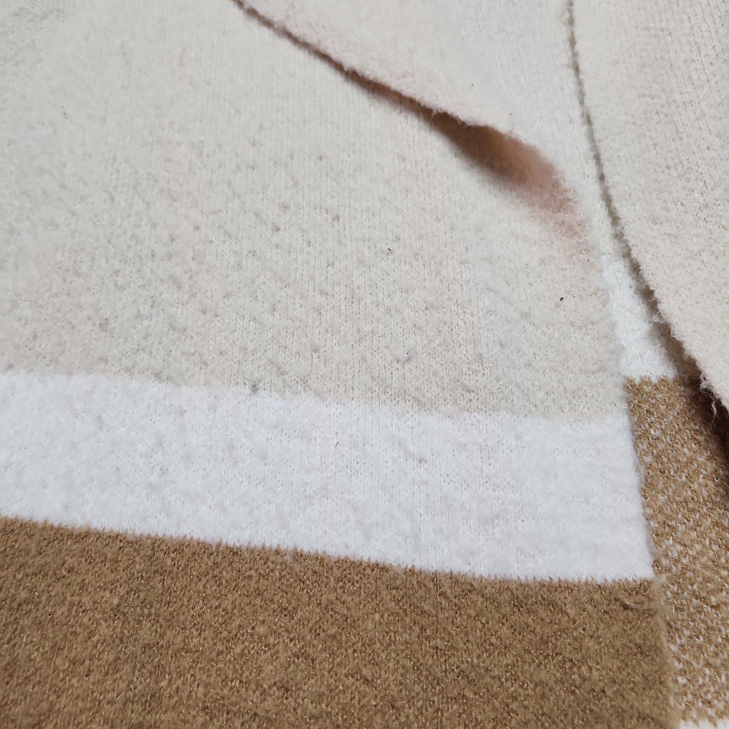 Dress Forum Oversized Hooded Cardigan Cream/Brown - One size