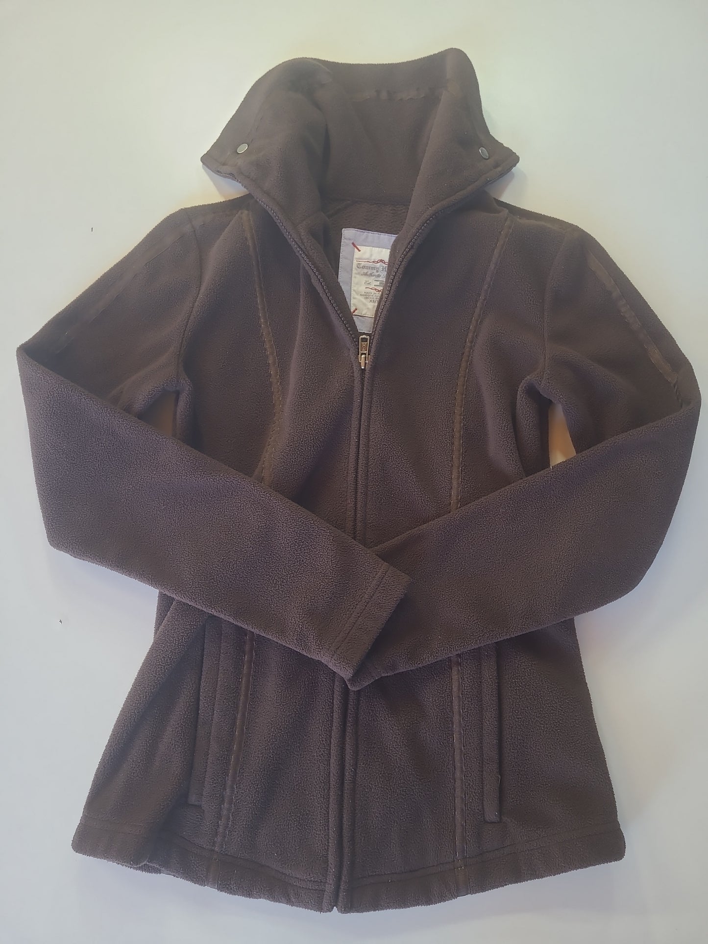 Vintage Tommy Hilfiger Zip Up Fleece Jacket Brown - XS