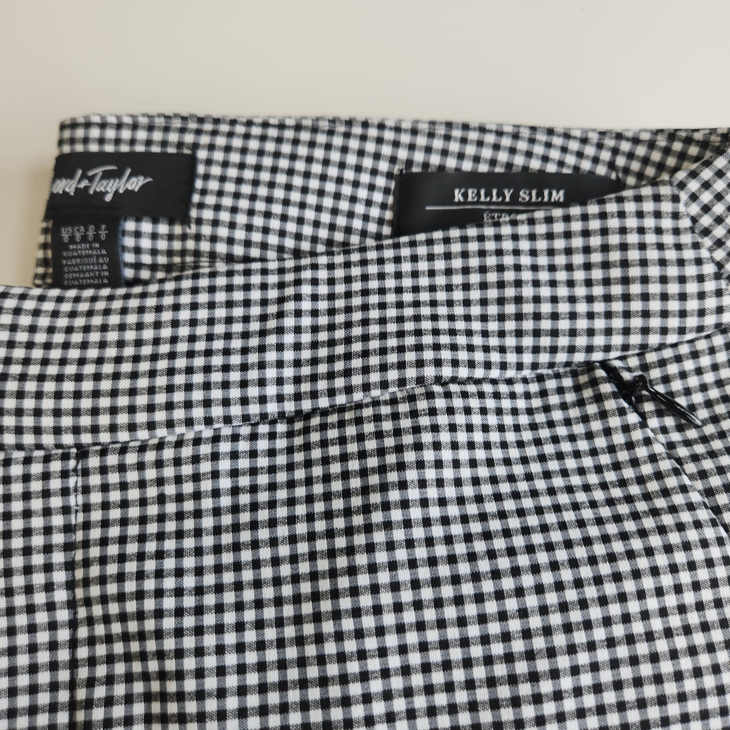 Lord + Taylor Checkered Kelly Slim Trousers Gray - 0