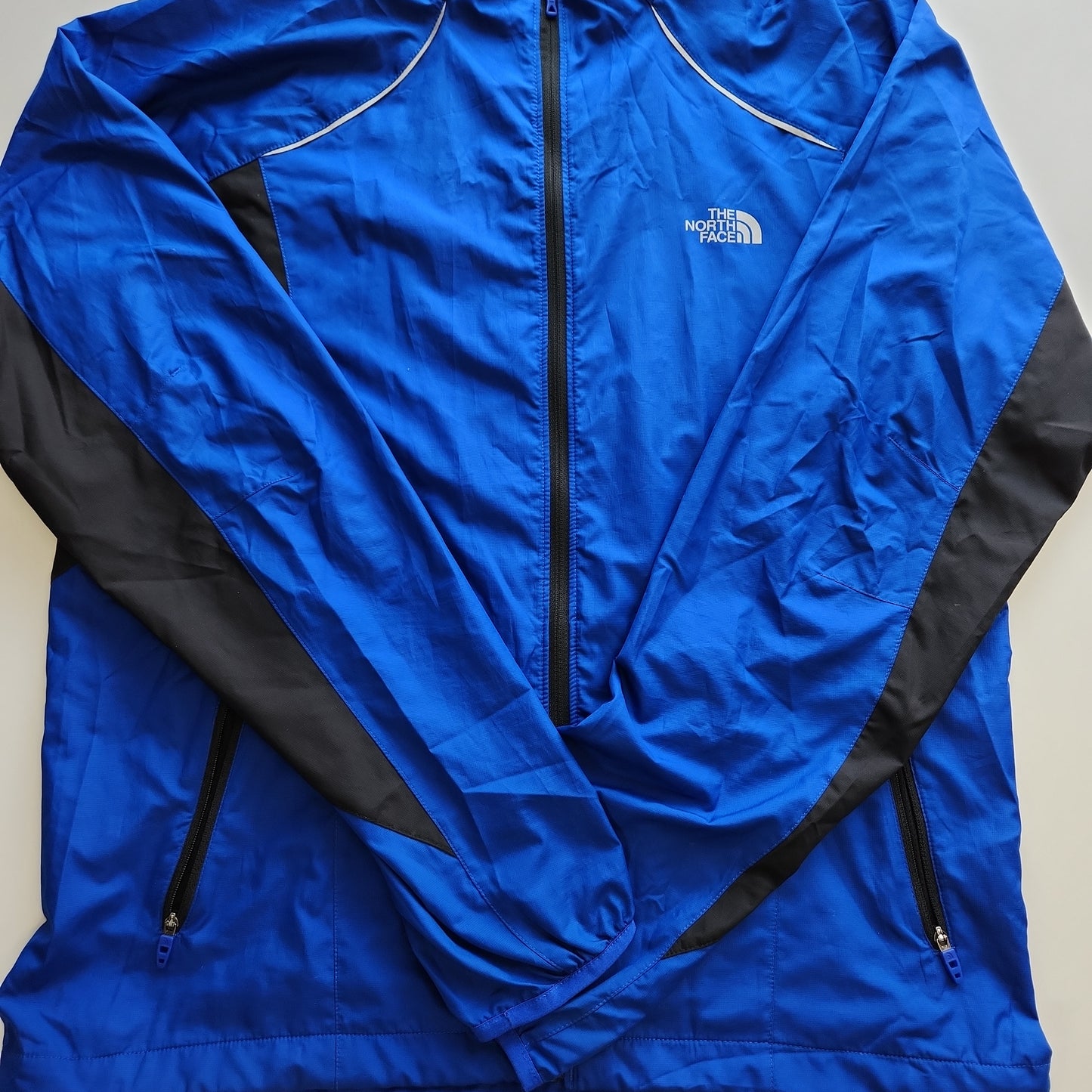 The North Face Zip Up Windbreaker Blue/Black - Medium