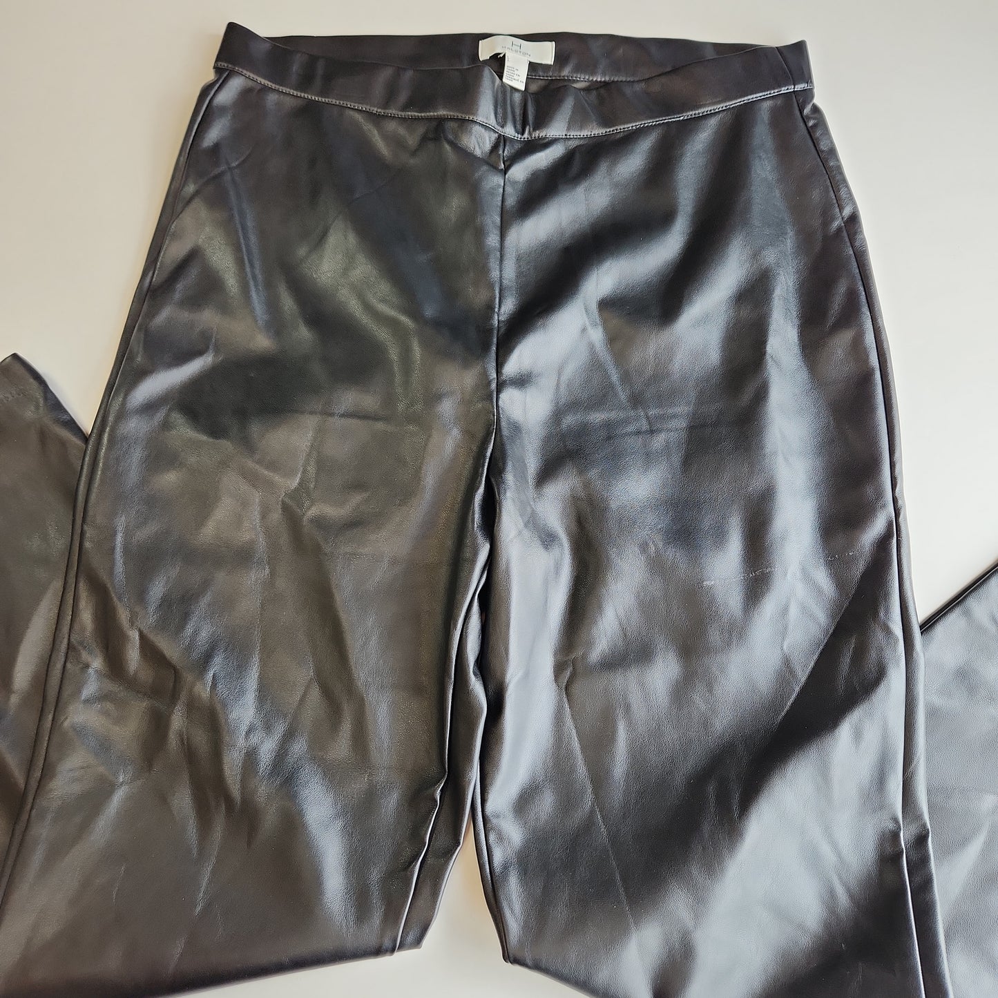 Halston Faux Leather Pants Black - Large