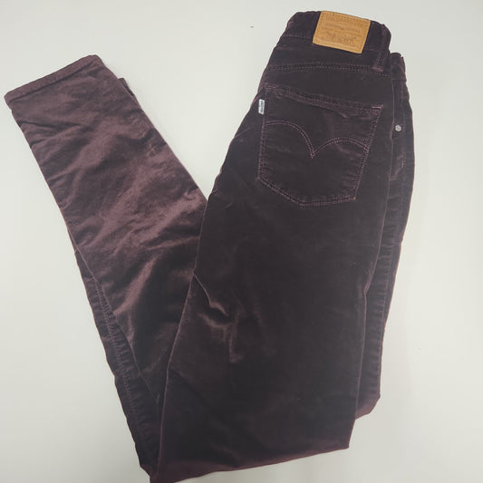 Levi's 721 Velvet High Rise Skinny Women's Pants Burgundy - Size 27