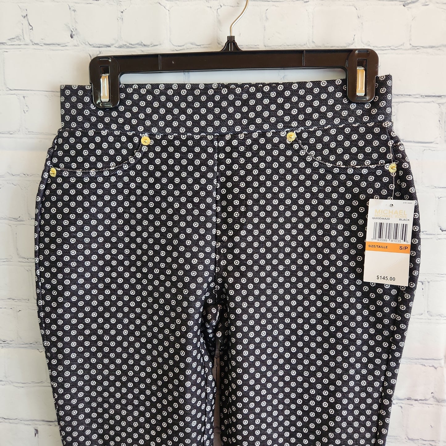 Michael Kors Patterned Women's Trousers Black/White - Size Small